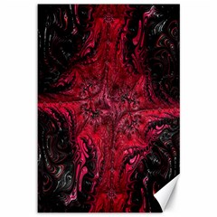 Wgt Fractal Red Black Pattern Canvas 12  X 18  by Sapixe