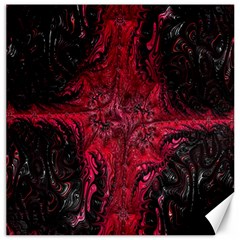 Wgt Fractal Red Black Pattern Canvas 16  X 16  by Sapixe