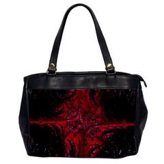 Wgt Fractal Red Black Pattern Oversize Office Handbag by Sapixe