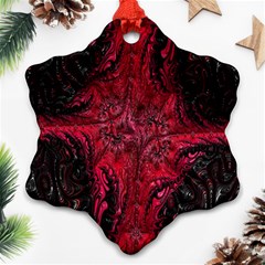 Wgt Fractal Red Black Pattern Snowflake Ornament (two Sides) by Sapixe