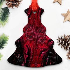 Wgt Fractal Red Black Pattern Christmas Tree Ornament (two Sides)