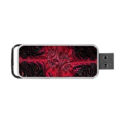 Wgt Fractal Red Black Pattern Portable Usb Flash (one Side) by Sapixe