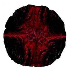 Wgt Fractal Red Black Pattern Large 18  Premium Round Cushions by Sapixe