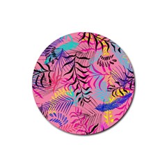 Illustration Reason Leaves Design Rubber Coaster (round)  by Sapixe