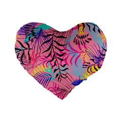 Illustration Reason Leaves Design Standard 16  Premium Heart Shape Cushions by Sapixe