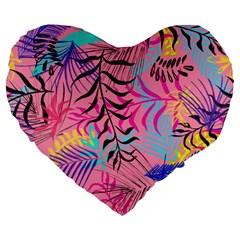 Illustration Reason Leaves Design Large 19  Premium Heart Shape Cushions