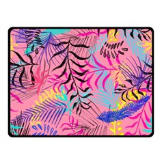 Illustration Reason Leaves Design Double Sided Fleece Blanket (small)  by Sapixe