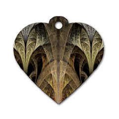 Fractal Art Graphic Design Image Dog Tag Heart (two Sides) by Sapixe