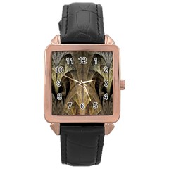 Fractal Art Graphic Design Image Rose Gold Leather Watch  by Sapixe