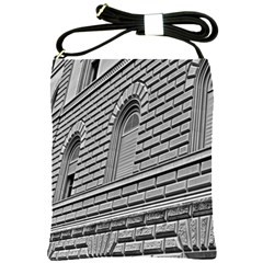 Brickwork Stone Building Facade Shoulder Sling Bag by Sapixe