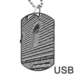 Brickwork Stone Building Facade Dog Tag Usb Flash (one Side) by Sapixe