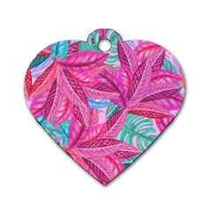 Leaves Tropical Reason Stamping Dog Tag Heart (one Side) by Sapixe