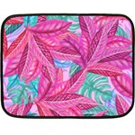 Leaves Tropical Reason Stamping Double Sided Fleece Blanket (Mini)  35 x27  Blanket Front