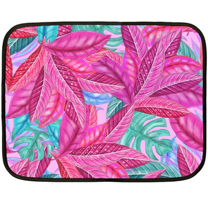 Leaves Tropical Reason Stamping Double Sided Fleece Blanket (Mini) 