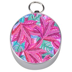 Leaves Tropical Reason Stamping Silver Compasses by Sapixe