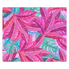 Leaves Tropical Reason Stamping Double Sided Flano Blanket (small)  by Sapixe