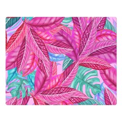 Leaves Tropical Reason Stamping Double Sided Flano Blanket (large)  by Sapixe