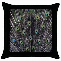 Background Peacock Feathers Throw Pillow Case (black) by Sapixe