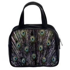 Background Peacock Feathers Classic Handbag (two Sides) by Sapixe