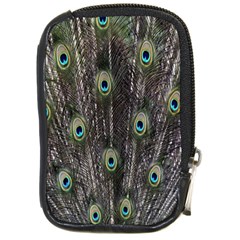 Background Peacock Feathers Compact Camera Leather Case by Sapixe