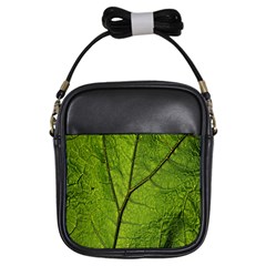 Butterbur Leaf Plant Veins Pattern Girls Sling Bag by Sapixe