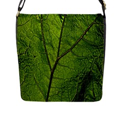 Butterbur Leaf Plant Veins Pattern Flap Closure Messenger Bag (l) by Sapixe