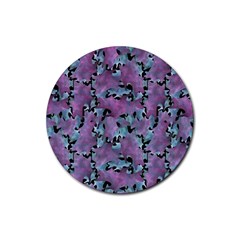 Modern Abstract Texture Pattern Rubber Coaster (round)  by dflcprints