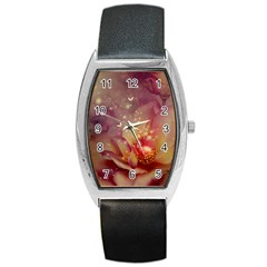 Wonderful Roses With Butterflies And Light Effects Barrel Style Metal Watch by FantasyWorld7