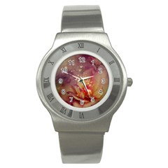 Wonderful Roses With Butterflies And Light Effects Stainless Steel Watch by FantasyWorld7