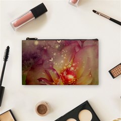 Wonderful Roses With Butterflies And Light Effects Cosmetic Bag (small) by FantasyWorld7