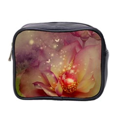 Wonderful Roses With Butterflies And Light Effects Mini Toiletries Bag (two Sides) by FantasyWorld7