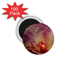 Wonderful Roses With Butterflies And Light Effects 1 75  Magnets (100 Pack)  by FantasyWorld7