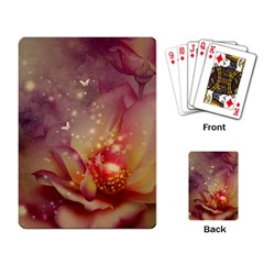 Wonderful Roses With Butterflies And Light Effects Playing Cards Single Design by FantasyWorld7