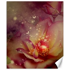 Wonderful Roses With Butterflies And Light Effects Canvas 8  X 10  by FantasyWorld7