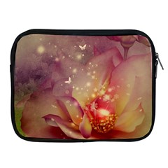 Wonderful Roses With Butterflies And Light Effects Apple Ipad 2/3/4 Zipper Cases by FantasyWorld7