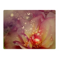 Wonderful Roses With Butterflies And Light Effects Double Sided Flano Blanket (mini)  by FantasyWorld7