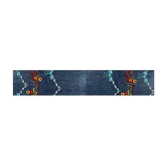 Blue Denim Pattern Native American Beads Pattern By Flipstylez Designs Flano Scarf (mini) by flipstylezfashionsLLC