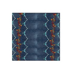 Blue Denim Pattern Native American Beads Pattern By Flipstylez Designs Satin Bandana Scarf by flipstylezfashionsLLC