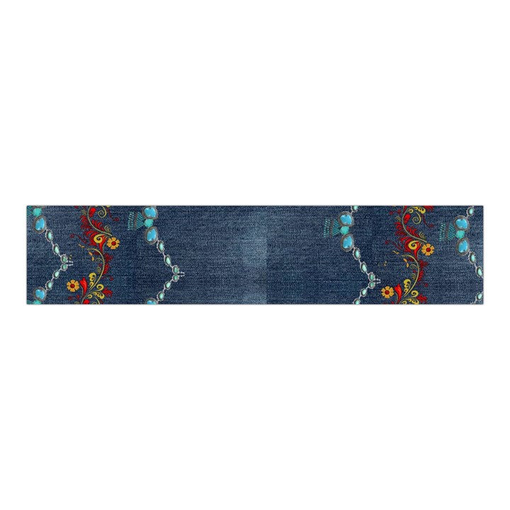 Blue denim pattern native american beads pattern by FlipStylez Designs Velvet Scrunchie