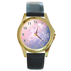 Wonderful Roses In Soft Colors Round Gold Metal Watch by FantasyWorld7