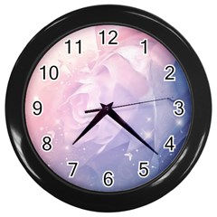 Wonderful Roses In Soft Colors Wall Clock (black) by FantasyWorld7