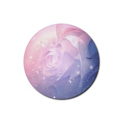 Wonderful Roses In Soft Colors Rubber Coaster (round)  by FantasyWorld7