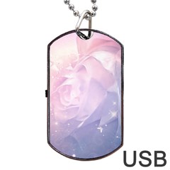 Wonderful Roses In Soft Colors Dog Tag Usb Flash (two Sides) by FantasyWorld7