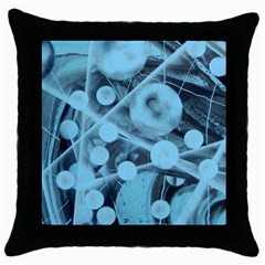 Atomic Blue Throw Pillow Case (black) by WILLBIRDWELL