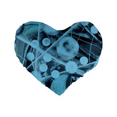 Atomic Blue Standard 16  Premium Heart Shape Cushions by WILLBIRDWELL