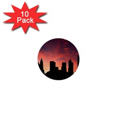 Skyline Panoramic City Architecture 1  Mini Buttons (10 pack) 