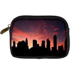 Skyline Panoramic City Architecture Digital Camera Leather Case