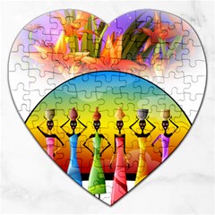 African American Women Jigsaw Puzzle (heart) by AlteredStates