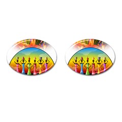 African American Women Cufflinks (oval)