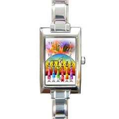 African American Women Rectangle Italian Charm Watch by AlteredStates